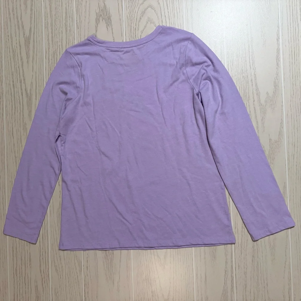 Cat & Jack Girls Size XL 14 Purple Winter Dog Graphic‎ Long Sleeve Tee NEW